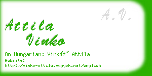 attila vinko business card